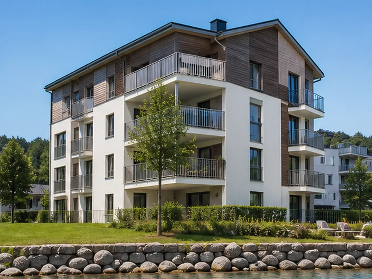 Wohnungsgebäude in der Nähe eines österreichischen Sees